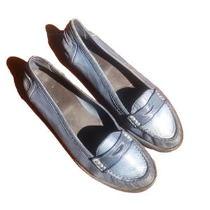 Pantofola D’oro blue leather loafers